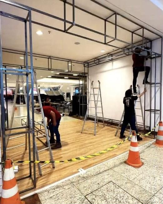 Montagem de espaço no Araguaia Shopping